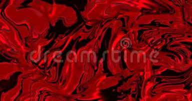 抽象红色液体。 红色波浪背景。 红色的纹理。 熔岩，牛脂，焦糖，琥珀蜂蜜油。 红色背景。